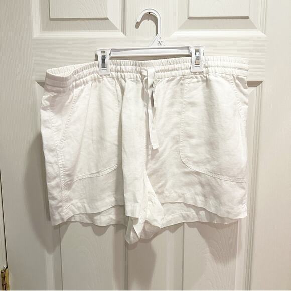 J Crew Shorts White Linen Blend Size  XL Seaside NWT Pull On J2325 - Picture 8 of 15